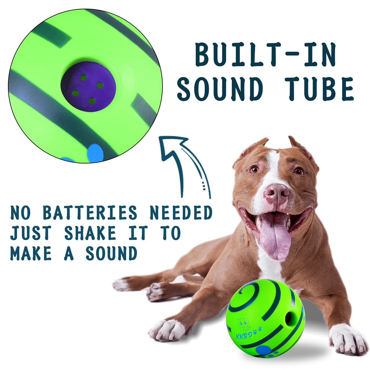 KKBDOO Squeaky Ball for Dogs, Interactive Dog Toys for Boredom, Pet Toys for Dogs, Fun Engaging Sounds Wiggle Ball, Active Rolling Ball Dog Toys for Small Dogs-2.75 inch