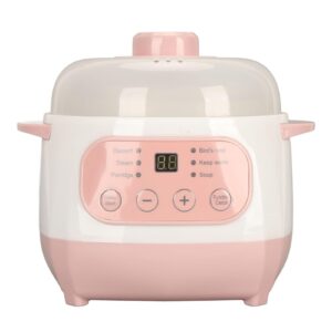 1l ceramic electric stew pot, 200w cooker, electric cooking pot for porridge rice soup (us plug 110v)