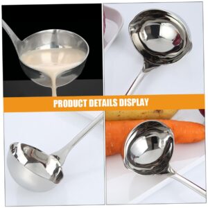 LABRIMP Stainless Steel Ladle with Pouring Spout Multi Purpose Soup Ladle for Canning and Serving Metal Soup Spoon for Kitchen Use for Soups and Sauces