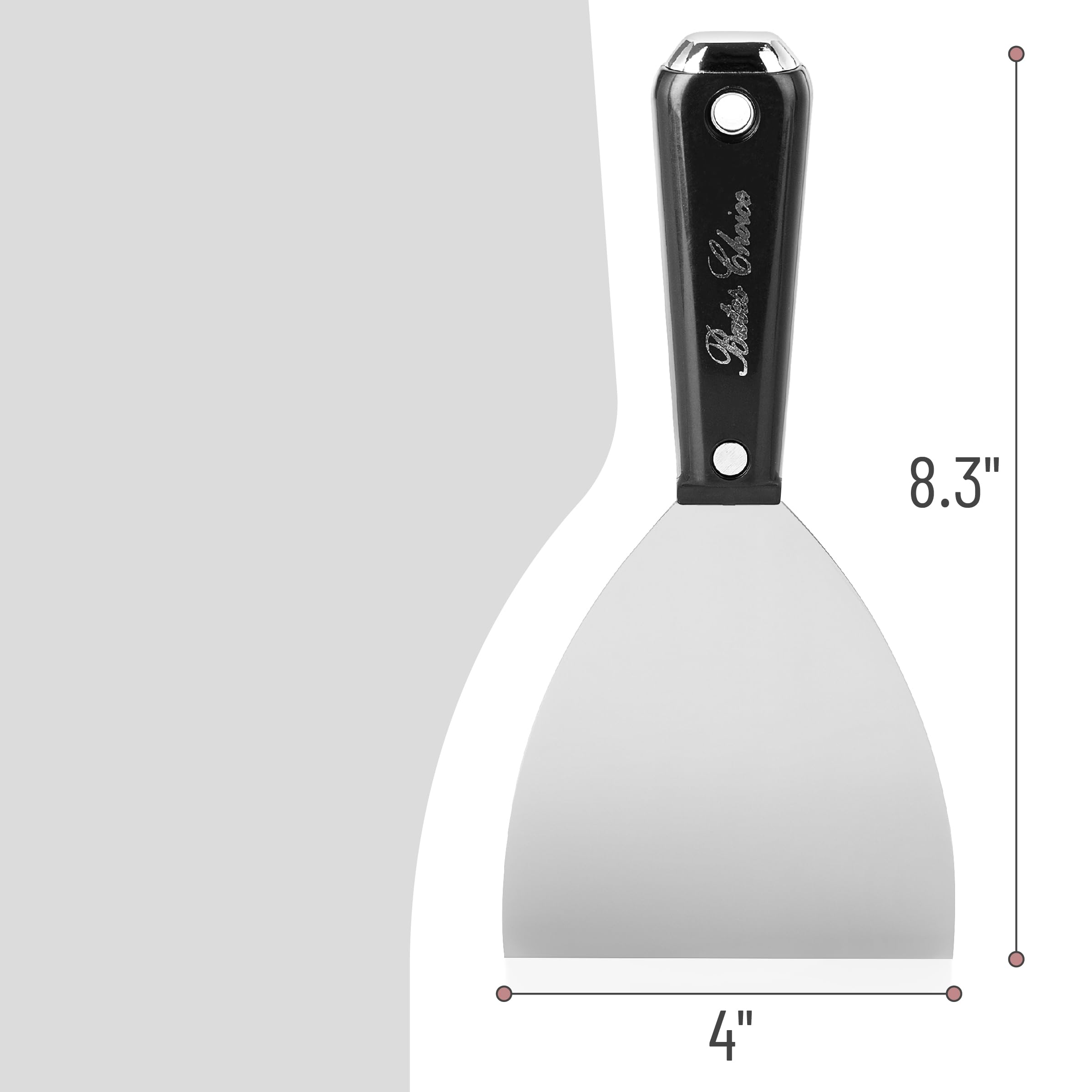 Bates- Putty Knife, 4 Inch, Carbon Steel, Flexible, Metal Scraper, Drywall Spackle Knife, Metal Paint Scraper Tool, Putty Knife Scraper, Wall Scraper, Metal Putty Knife, Drywall Putty Knife