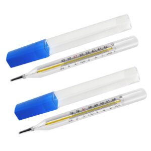 ℃&℉ glass thermometer for underarm 2pcs - basal body thermometer - fever thermometer - accurate easy reading by harika life