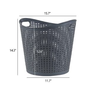 EudokkyNA 6-pack 30 Liter Large Storage Baskets, Plastic Laundry Hamper Basket