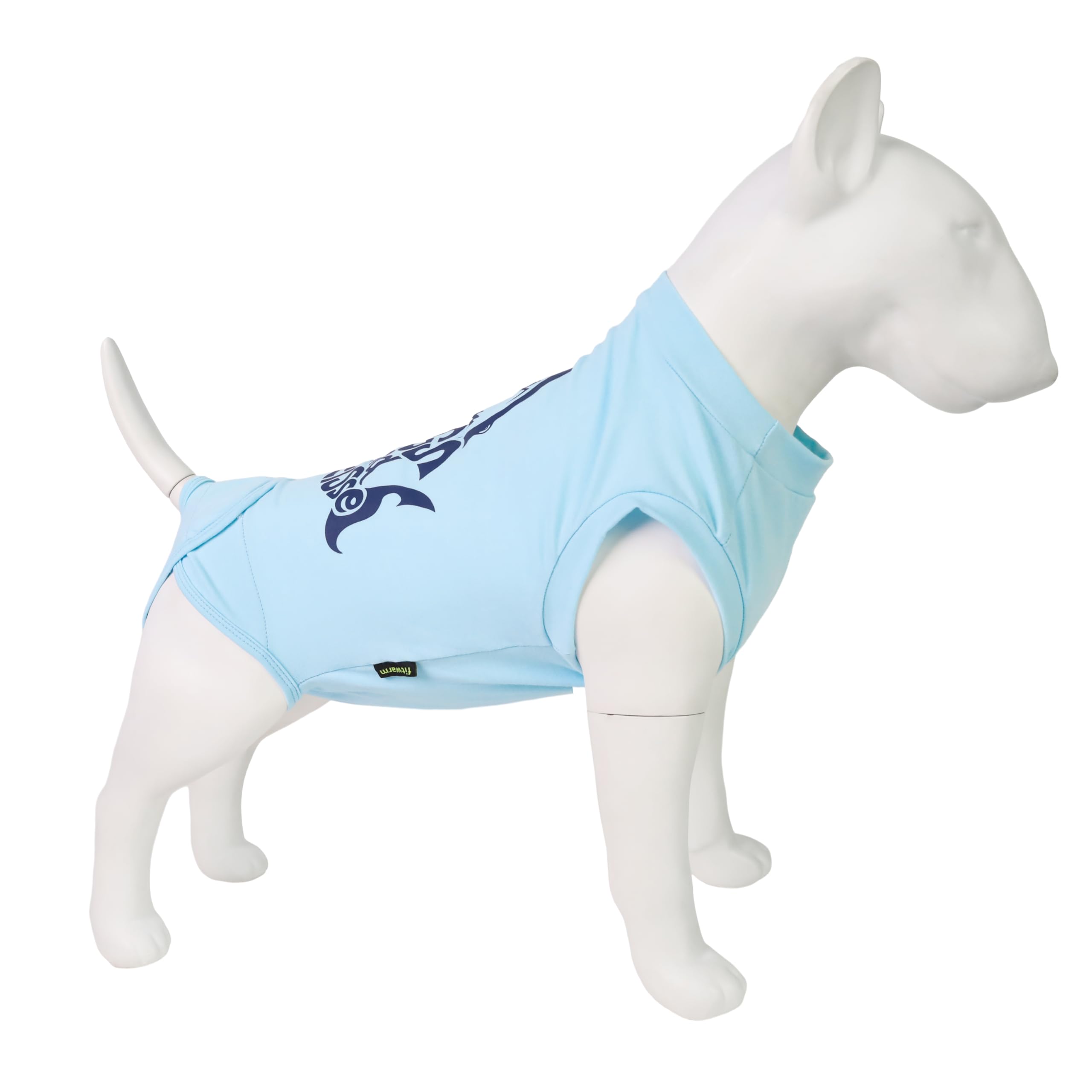 Fitwarm 2 Pack Shark Dog Recovery Suit for Surgery Spay Neuter, Surgical Onesie for Male and Female Dogs, Body Suits for Prevent Licking Wounds, Breathable Cotton, Navy Blue, Light Blue, Large