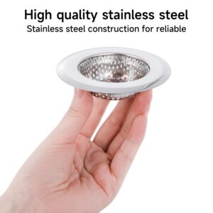 CORNERJOY 2PCS Bathtub Drain Strainer Cover - 2.84 inch Stainless Steel Shower Drain Hair Catcher