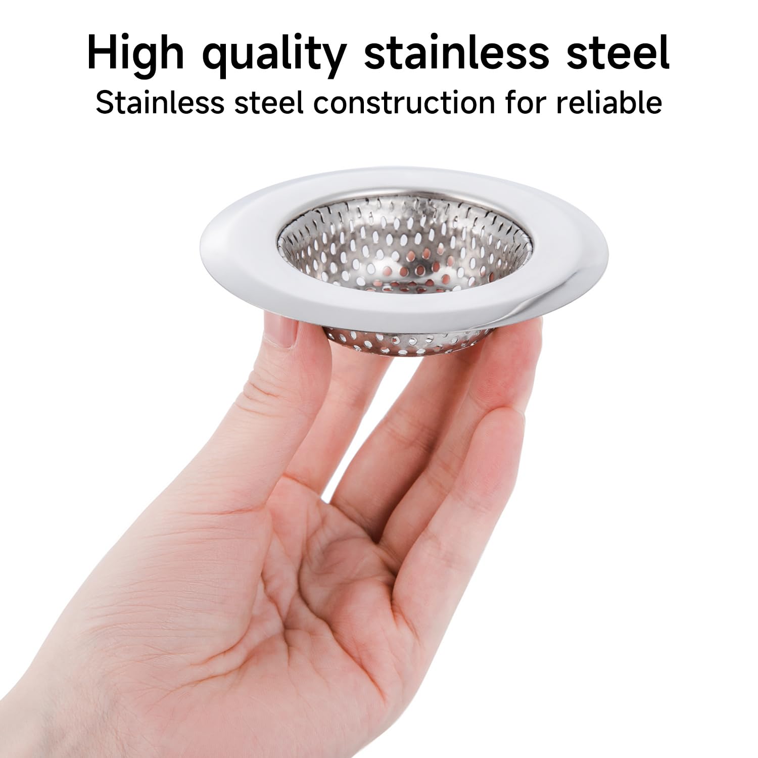 CORNERJOY 2PCS Bathtub Drain Strainer Cover - 2.84 inch Stainless Steel Shower Drain Hair Catcher