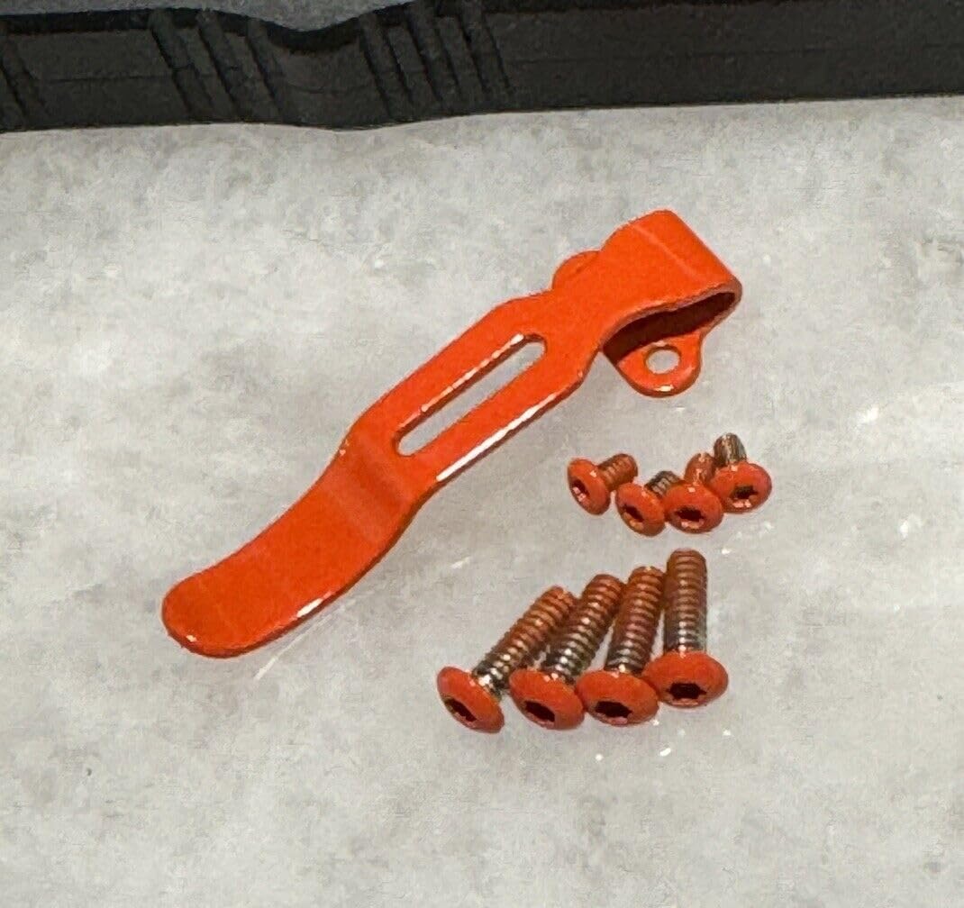 Orange Pocket Clip & Torx Screws For Streamlight Wedge 88810 88811 Flashlight