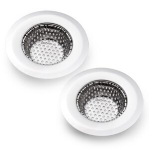 CORNERJOY 2PCS Bathtub Drain Strainer Cover - 2.84 inch Stainless Steel Shower Drain Hair Catcher