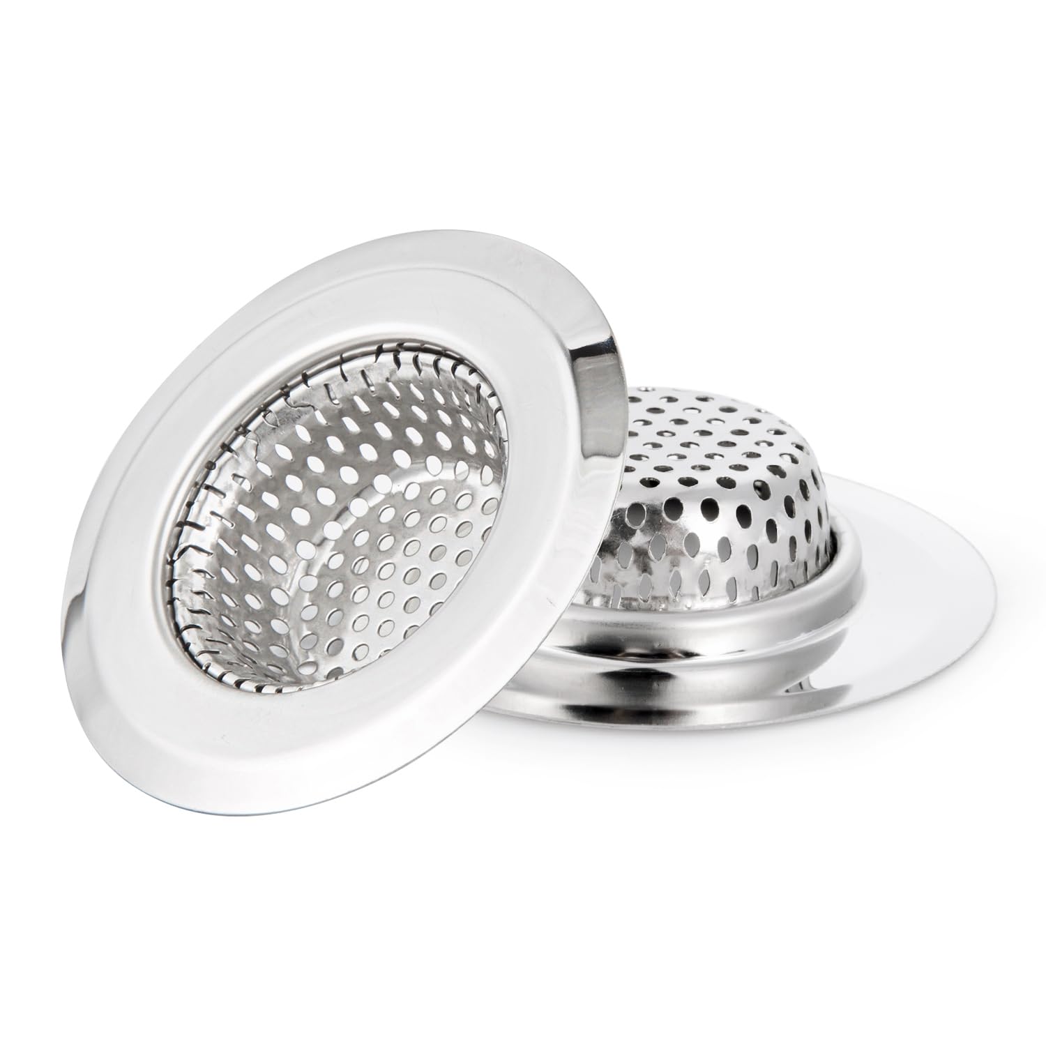 CORNERJOY 2PCS Bathtub Drain Strainer Cover - 2.84 inch Stainless Steel Shower Drain Hair Catcher