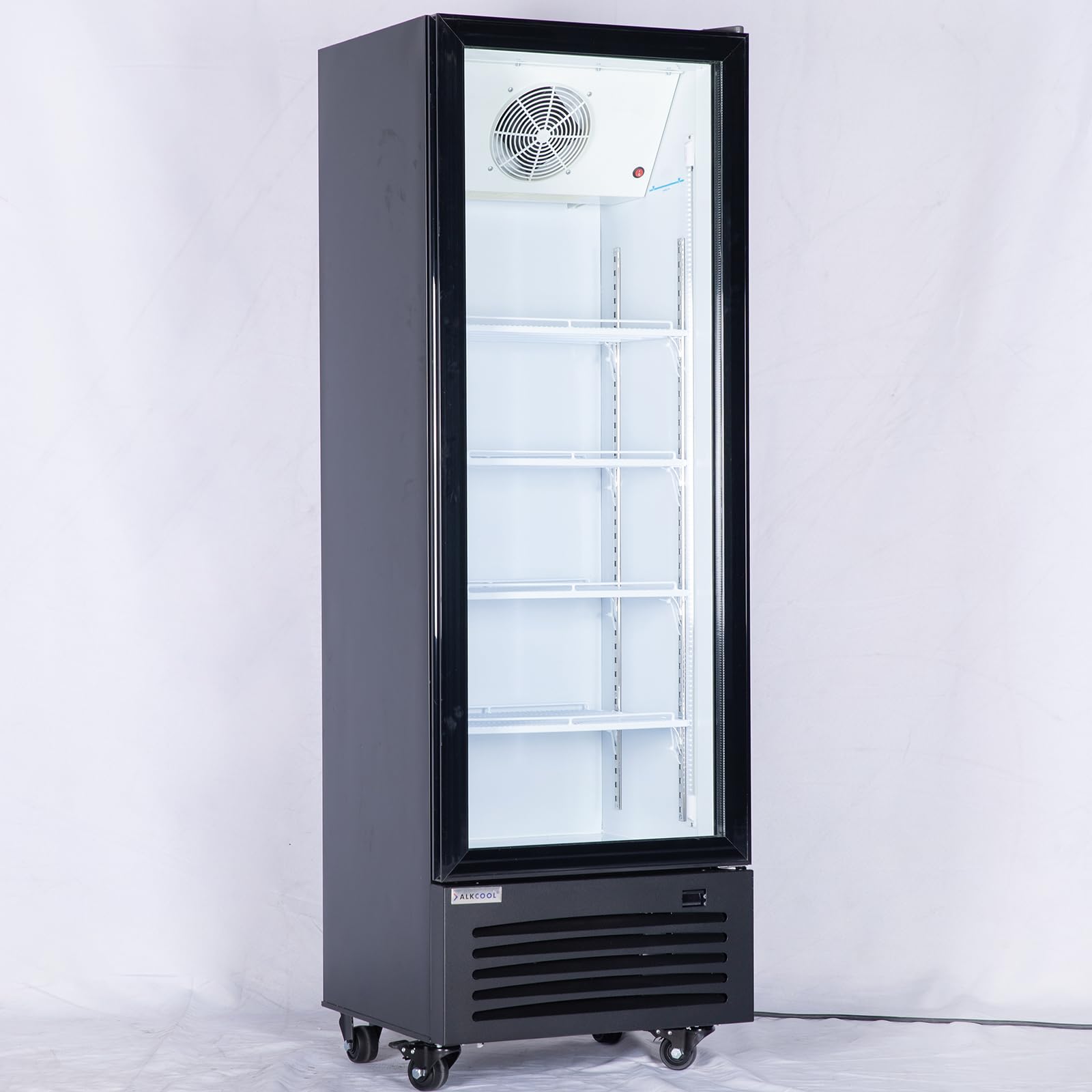 Commercial Beverage Refrigerator Display Fridge,9 Cu Ft Small Slims Single Glass Door Merchandiser Drink Cooler with LED Light Adjustable Shelves,ETL and NSF Approval