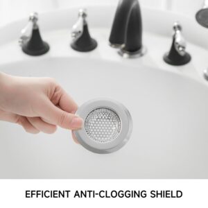 CORNERJOY 2PCS Bathtub Drain Strainer Cover - 2.84 inch Stainless Steel Shower Drain Hair Catcher