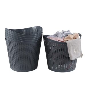 eudokkyna 6-pack 30 liter large storage baskets, plastic laundry hamper basket