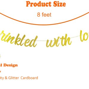 Sprinkled with Love Banner, Baby Shower Banner, Bridal Shower, Wedding Party Garland Bunting Decorations - Gold Glitter