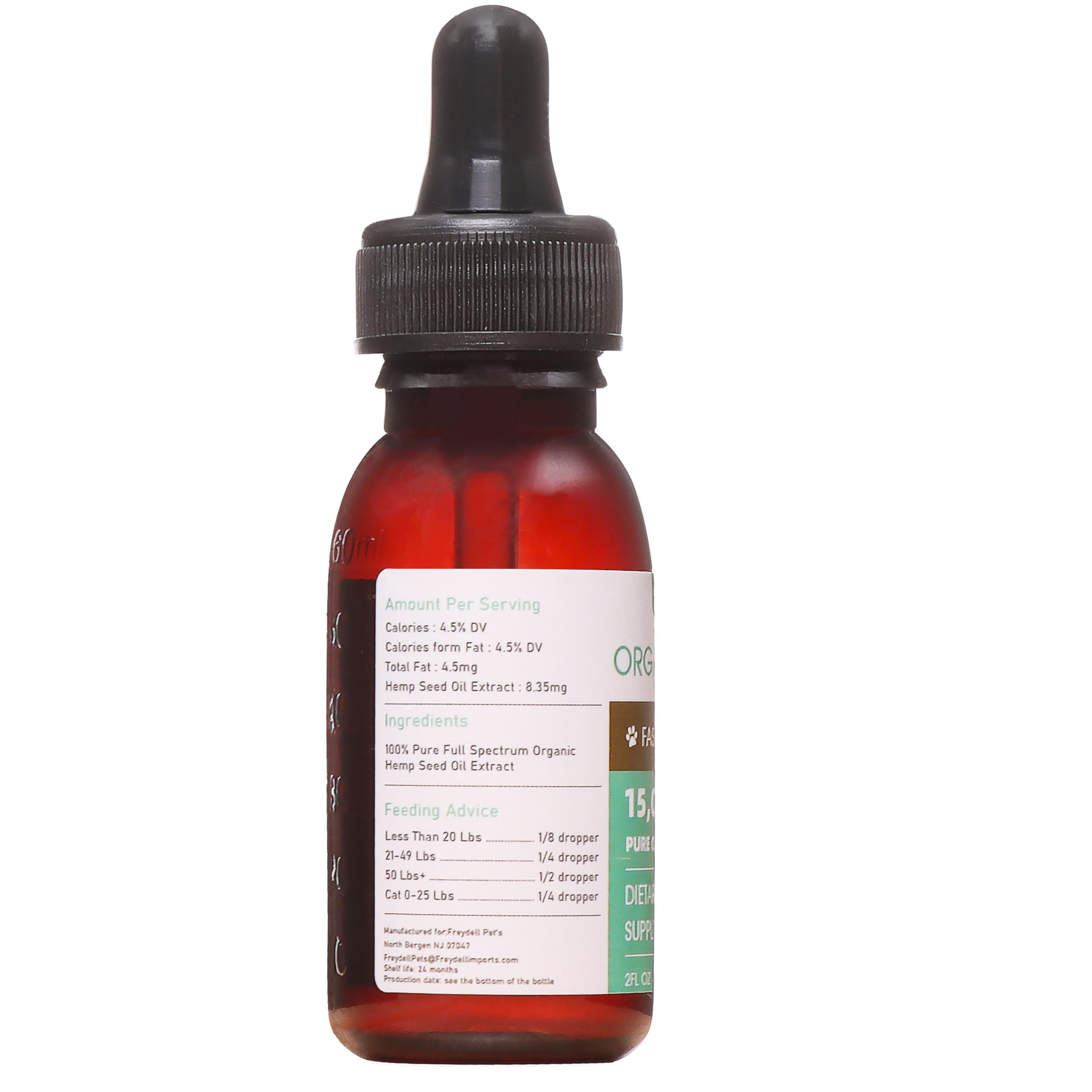 FREYDELL Pets - Hemp Oil for Dogs and Cats - Hemp Oil Drops with Omega Fatty Acids - Hip and Joint Support and Skin Health