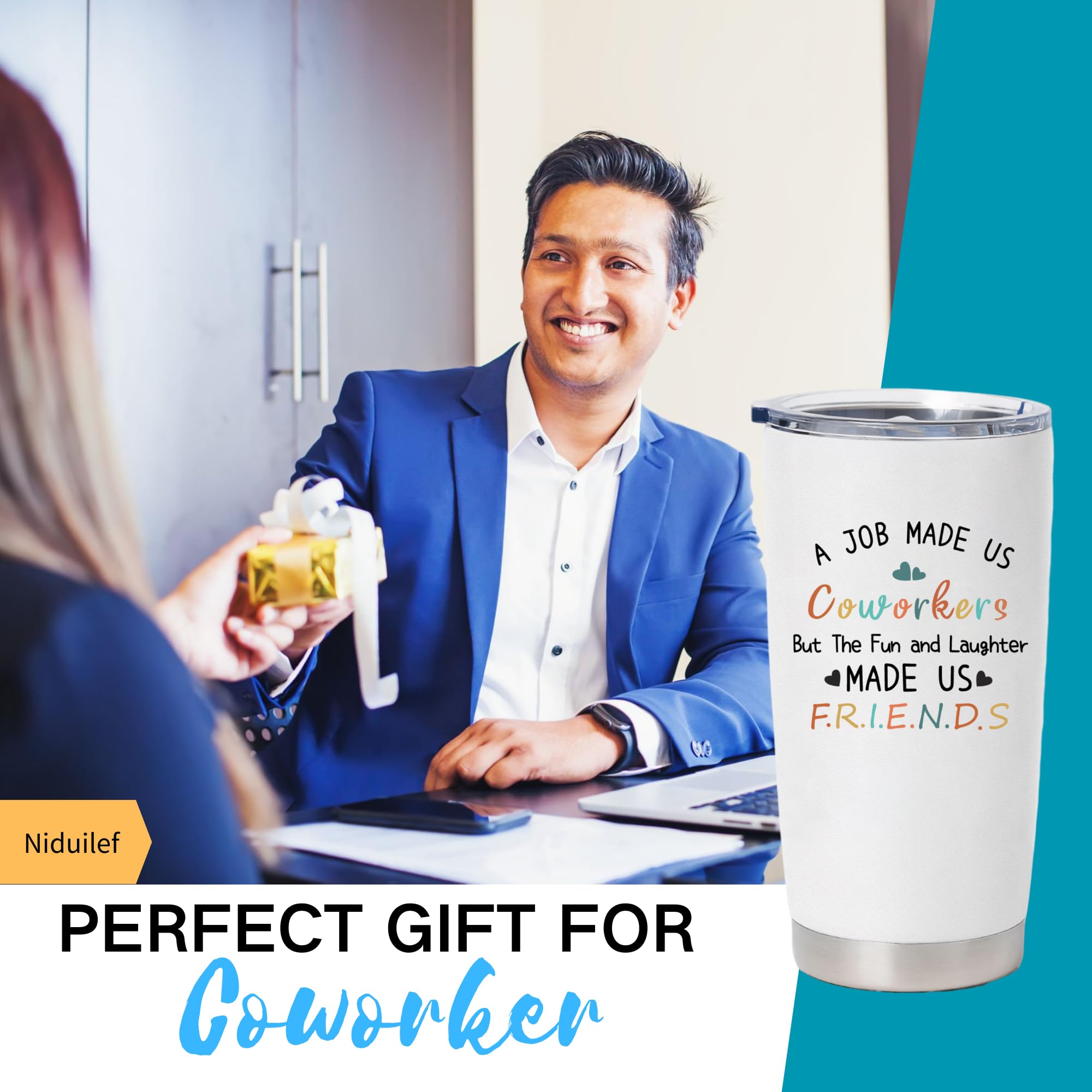 Niduilef Coworker Gifts for Best Friend,- Stainless Steel 20oz Tumbler for Friends- Christmas Birthday Office Appreciation Thank You Gift for Coworkers