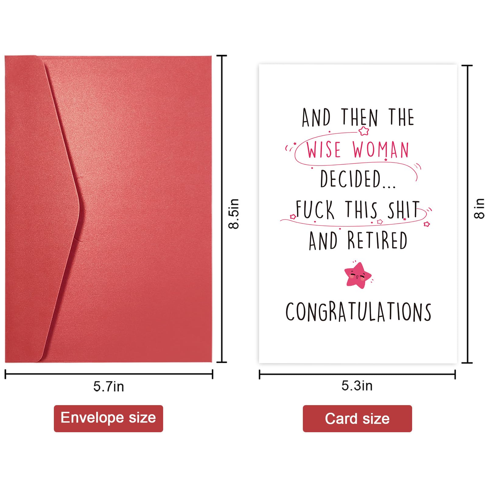 SuperShunhu Funny Retirement Card for Women, Colleague Leaving Work Card, Retiring Card Gift for Coworker, Humor Happy Retirement Card, The Wise Women Retired Congratulation Card