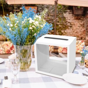 SietDESEO White Card Box for Party Diy Money Card Box Gift Card Box Holder for Wedding Reception Baby Shower Birthday Card Box