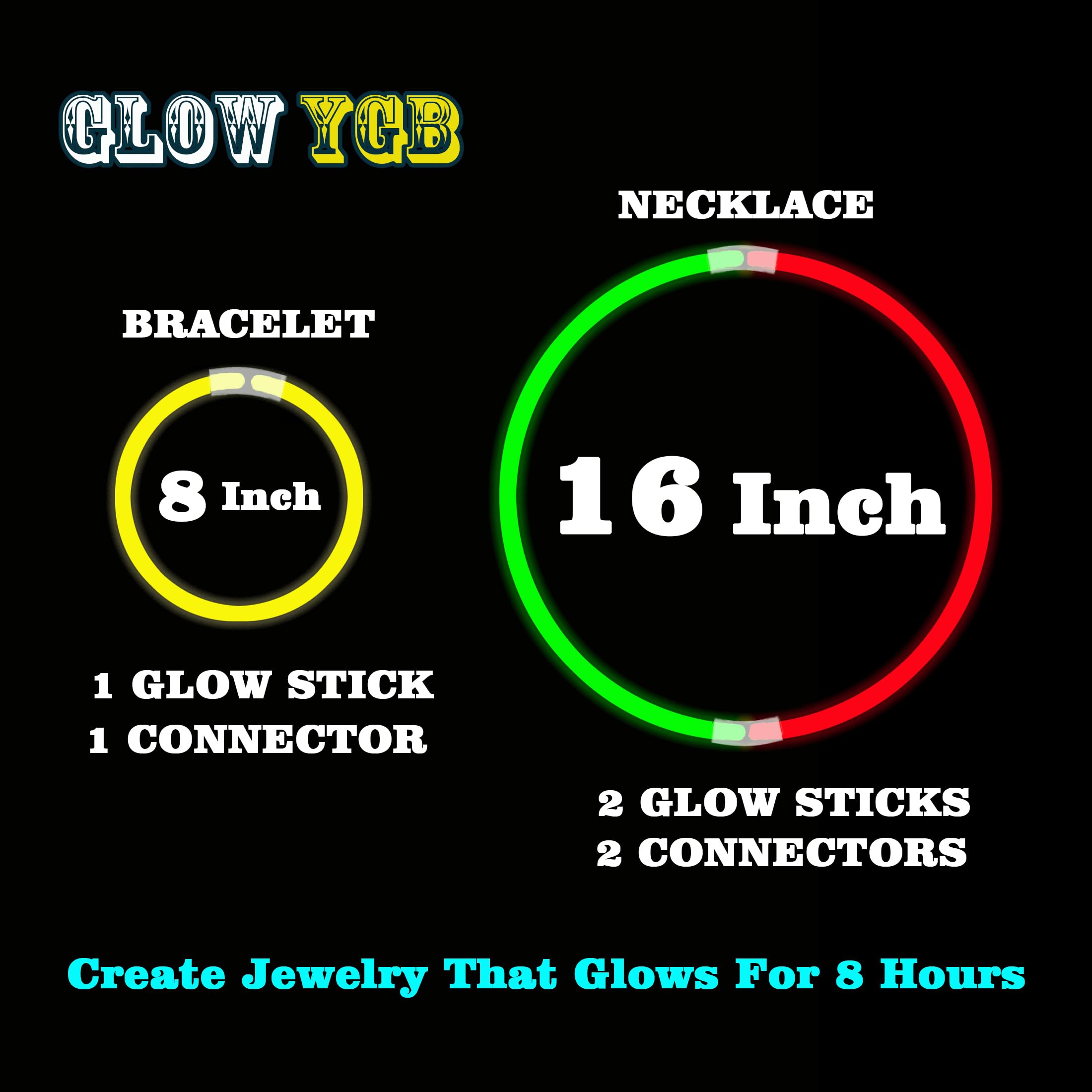 Glow Sticks 207Pcs Bulk Party Pack 8” Glow In The Dark Sticks Glow Party Supplies Bracelets And Glow Eyeglasses And Necklaces Earrings Favors For You... (207PCS)