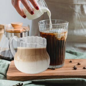 Small Milk Jug Crystal Jug Glass Milk Jug Milk and Cream Pitcher Formula Container Gravy Pitcher Latte Art Pitcher Coffee Frothing Cup Clear Glass Cups Sauce Pitcher Seasoning Mini