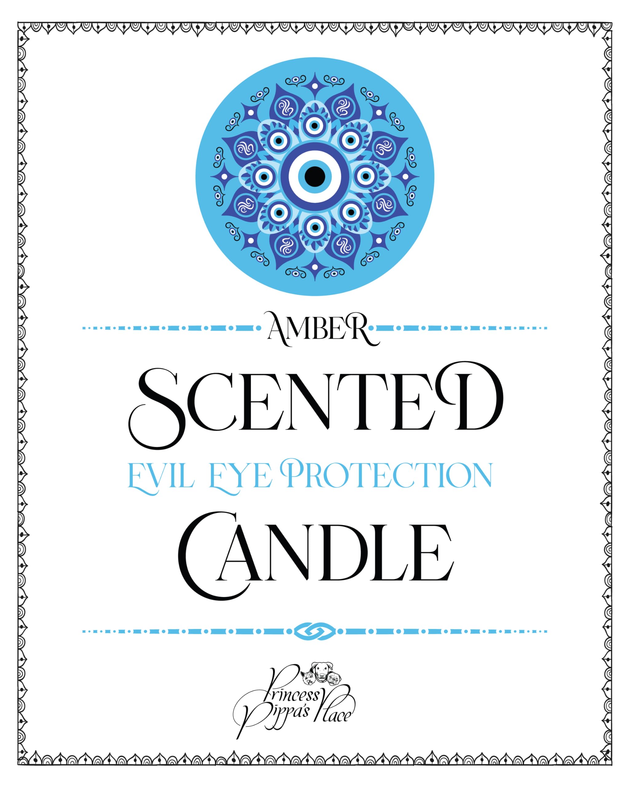 Evil Eye Candle, 10.5 Oz Evil Eye Spiritual Protection Candles with Crystals & Cotton Wick in Glass Jar, Soy Candle, Amber Scented Candles for Relaxing Healing Good Energy Aromatherapy Décor, Pack-1