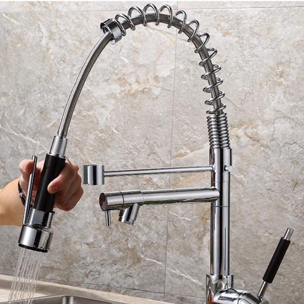 Kitchen Faucet Copper Kitchen Faucet Dual-Purpose Vertical Washing Pot Spring Cold-hot Mixed Faucet