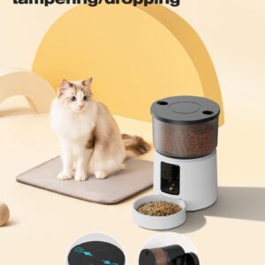 Automatic Cat Feeder: 2.4G/5G Cat Food Dispenser - Cat Feeder with 1-10 Meals - WiFi Cat Feeder Automatic - APP Control - Cat Automatic Feeders - Auto Cat Feeder - 3L Pet Feeder - BEMOONY White