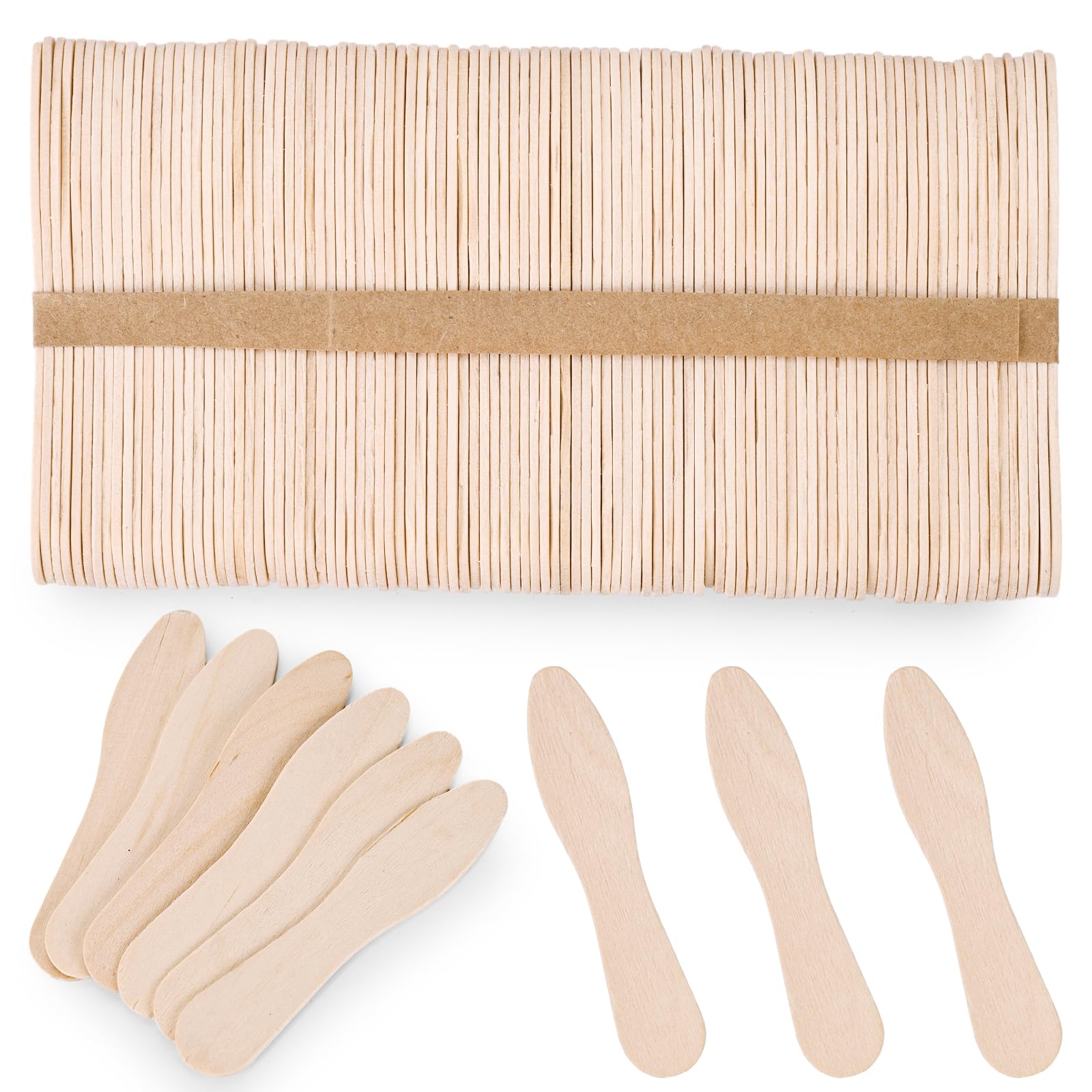 HANSGO 100PCS Wooden Ice Cream Spoons, Mini Tasting Spoons Wooden Small Dessert Spoons Sample Spoons for Crafts Tasting Sampling