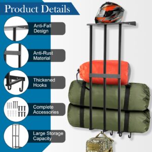 YUNFUTIEI Camping Chair Wall Storage for Garage - Metal Camping Chair Wall Mount Holder | Carries 4 Hooks and Anti-Slip Barrier | Garage Storage Rack for Chair, Tents, Umbrella, Yoga Mats, etc.