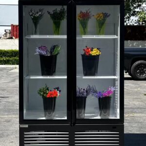 Commercial Flower Display Refrigerator Floral Fridge,Glass Door Flower Merchandiser Beverage Drink Cooler with LED Light Adjustable Shelves,ETL and NSF Approval,42.5Cu Ft,47.2" Wide,Hinge