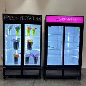 Commercial Flower Display Refrigerator Floral Fridge,Glass Door Flower Merchandiser Beverage Drink Cooler with LED Light Adjustable Shelves,ETL and NSF Approval,42.5Cu Ft,47.2" Wide,Hinge