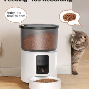 Automatic Cat Feeder: 2.4G/5G Cat Food Dispenser - Cat Feeder with 1-10 Meals - WiFi Cat Feeder Automatic - APP Control - Cat Automatic Feeders - Auto Cat Feeder - 3L Pet Feeder - BEMOONY White