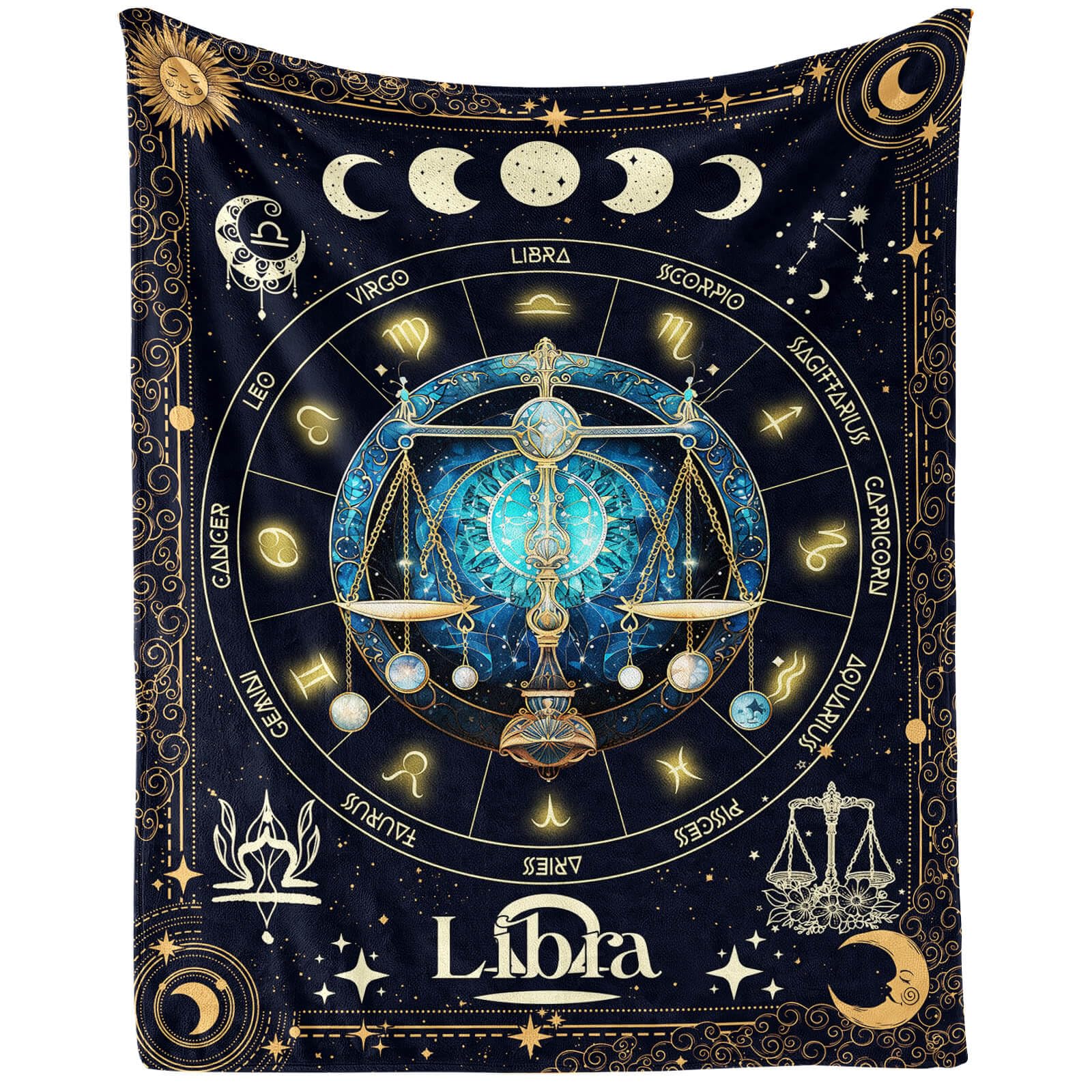 Homieblanket Libra Zodiac Blanket for Boys Girls, Secret Astrology Themed Design Printed Throw Blankets for Kids Lap, Chair Sofa, Soft Fleece Cozy Blanket, 40"x 50"