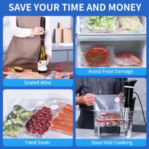 AIRMSEN Handheld Vacuum Sealer for Food Preservation & Storage, Portable Mini Vacuum Sealer with 11 PCS Reusable Sous Vide Bags and 2 PCS Vacuum Wine Sealer