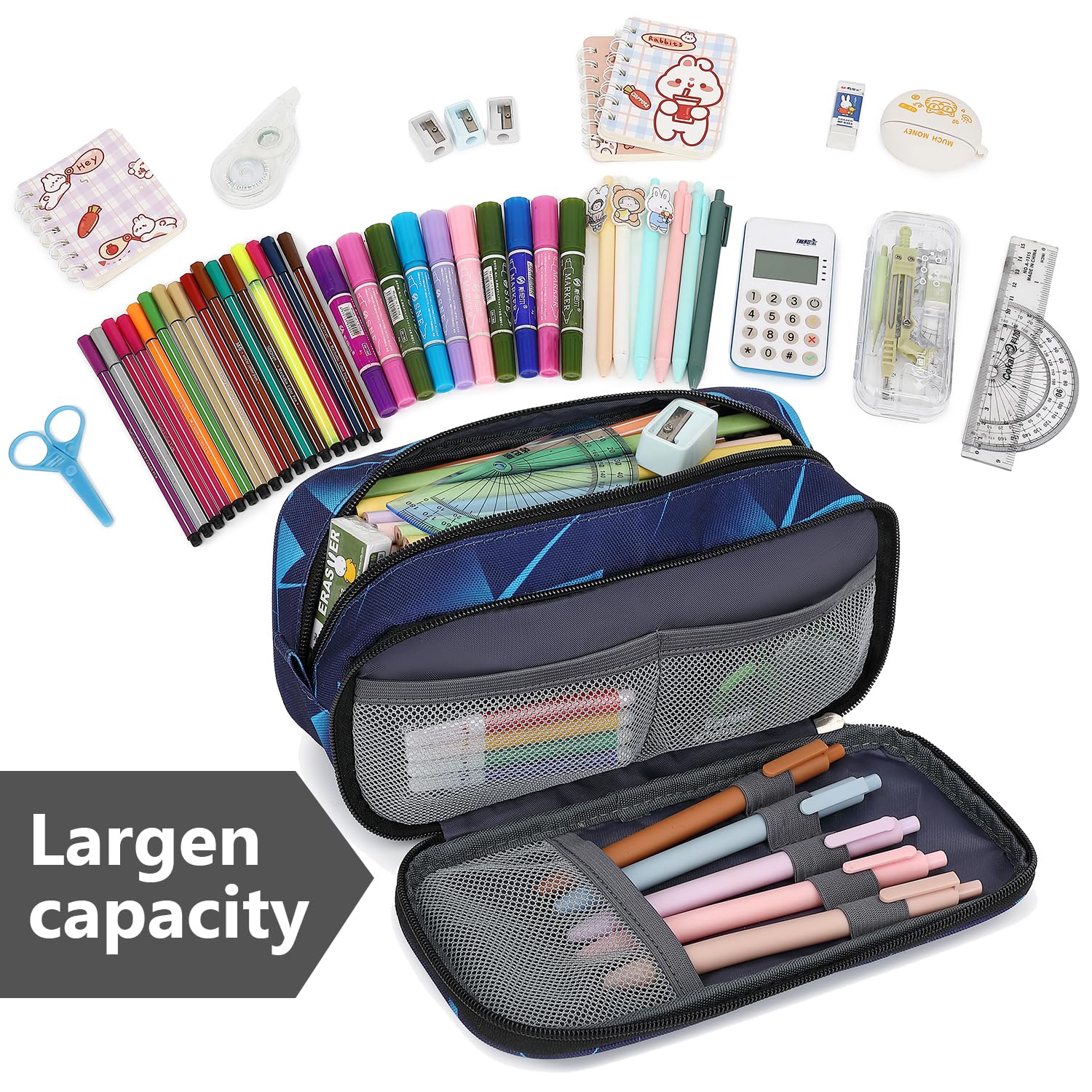 Mountain guest Pencil Cases for kids, Large Capacity Pencil Pouch, Office College School Marker Organizer Case pen for Men Women Adult Teens