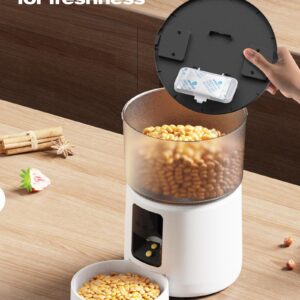 Automatic Cat Feeder: 2.4G/5G Cat Food Dispenser - Cat Feeder with 1-10 Meals - WiFi Cat Feeder Automatic - APP Control - Cat Automatic Feeders - Auto Cat Feeder - 3L Pet Feeder - BEMOONY White