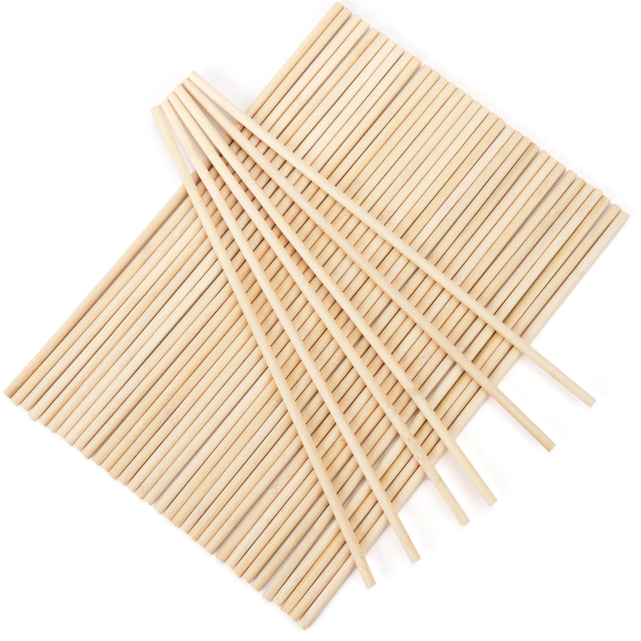 50Pcs Wooden Dowel Rods 1/4 x 12 Inch Wood Sticks for Crafts, Precut Wooden Rod Sticks Natural Wood Dowels for Craft and DIY Projects, Cake Dowels Hardwood Craft Dowel Rods