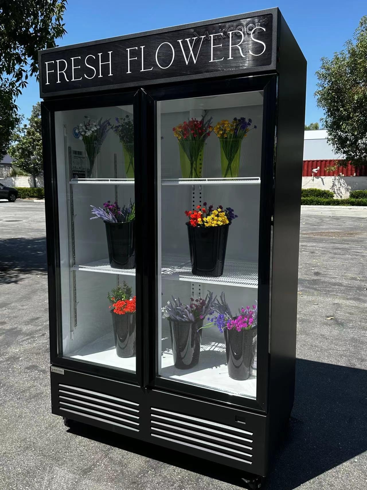 Commercial Flower Display Refrigerator Floral Fridge,Glass Door Flower Merchandiser Beverage Drink Cooler with LED Light Adjustable Shelves,ETL and NSF Approval,42.5Cu Ft,47.2" Wide,Hinge