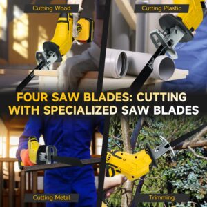 Cordless Reciprocating Saw for DeWalt 20V Battery, Sawzall Tool-Free Blade Change with 4 Saw Blade,0-3000 SPM Variable Speed for Wood/Metal/PVC Cutting, Tool Only, No Battery