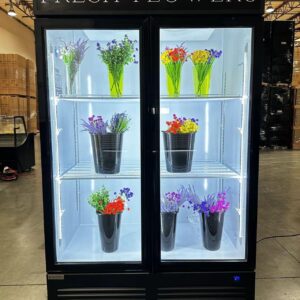 Commercial Flower Display Refrigerator Floral Fridge,Glass Door Flower Merchandiser Beverage Drink Cooler with LED Light Adjustable Shelves,ETL and NSF Approval,42.5Cu Ft,47.2" Wide,Hinge