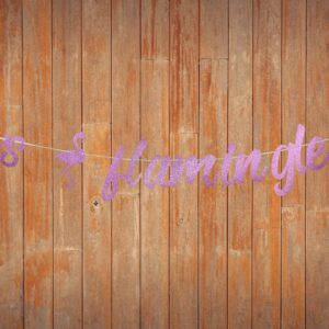 Pink Glitter Let's Flamingle Party Banner,Summer Tropical Hawaiian Bachelorette Party Bridal Shower Party Decorations Supplies