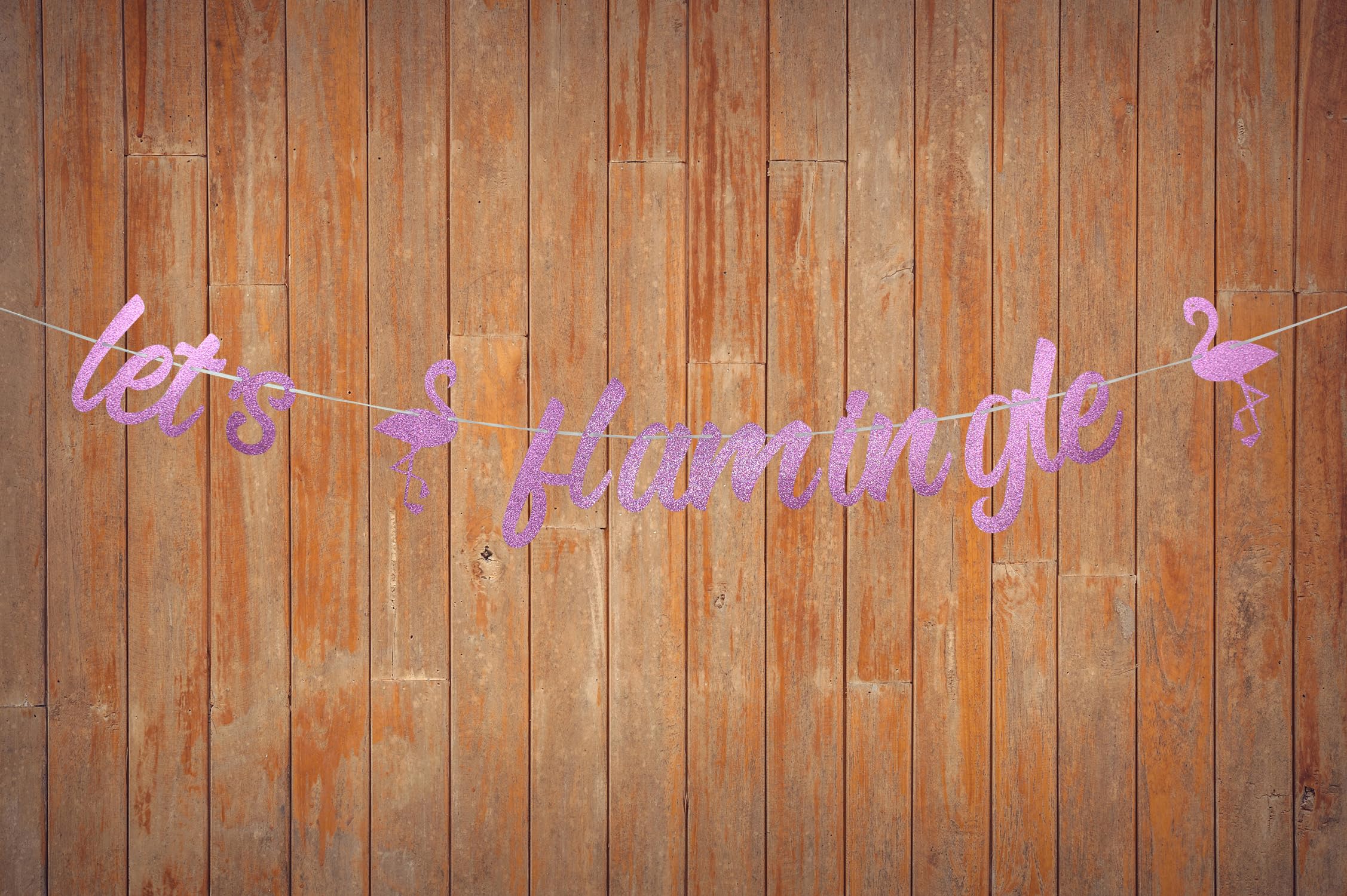 Pink Glitter Let's Flamingle Party Banner,Summer Tropical Hawaiian Bachelorette Party Bridal Shower Party Decorations Supplies