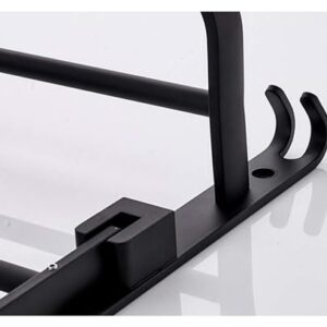 Towel Rack Wall-Mounted Towel Rack Foldable Towel Rail with Hook Space Aluminum Towel Rack Black Rack Kitchen Bathroom Home Decoration (Size : 60cm)