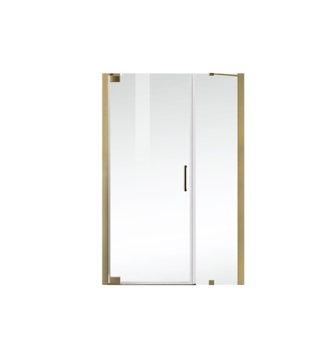 Elegant Kitchen and Bath SD404-4872BGD Semi-Frameless hinged Shower Door 48 x 72 Brushed Gold