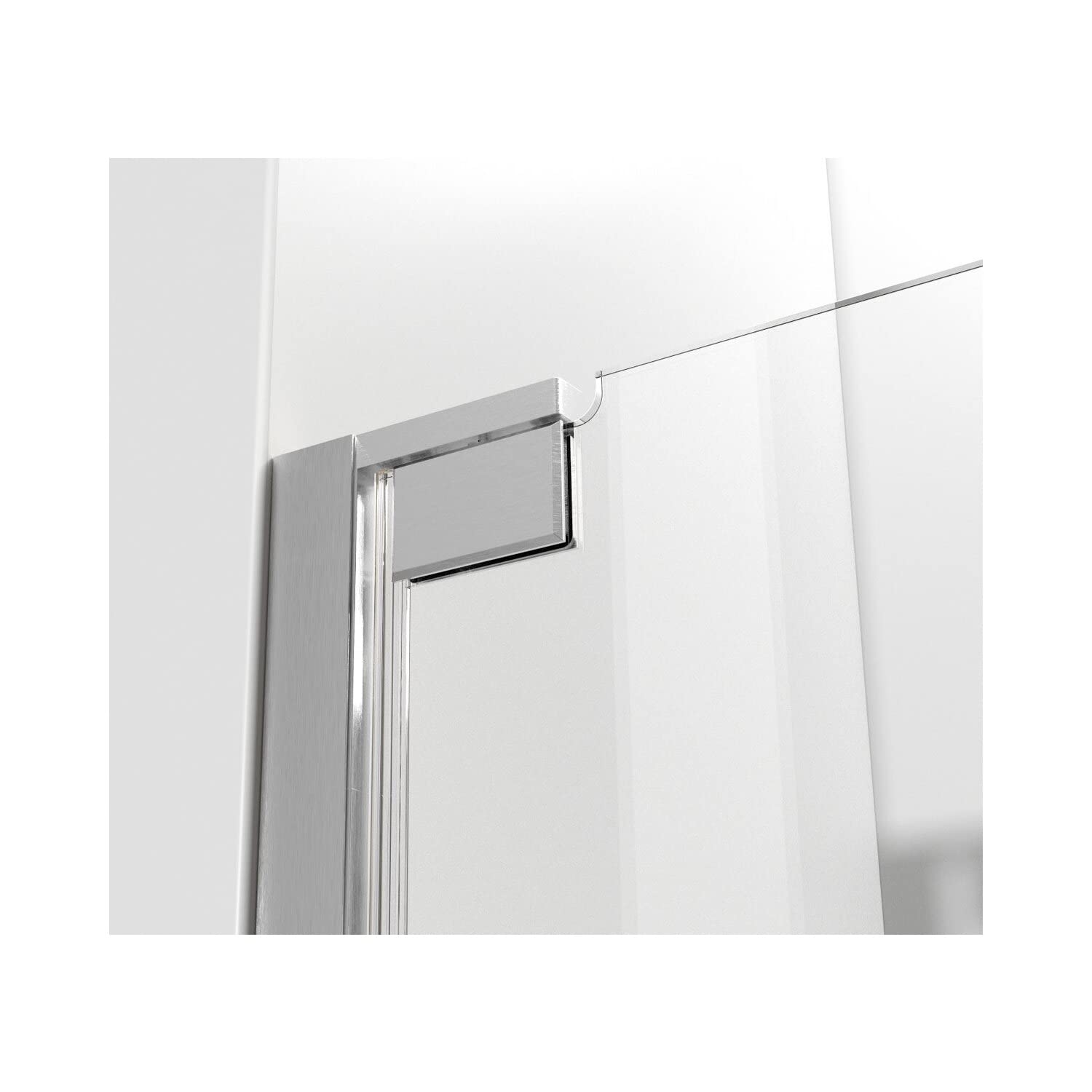 Elegant Kitchen and Bath SD404-4872BNK Semi-Frameless hinged Shower Door 48 x 72 Brushed Nickel