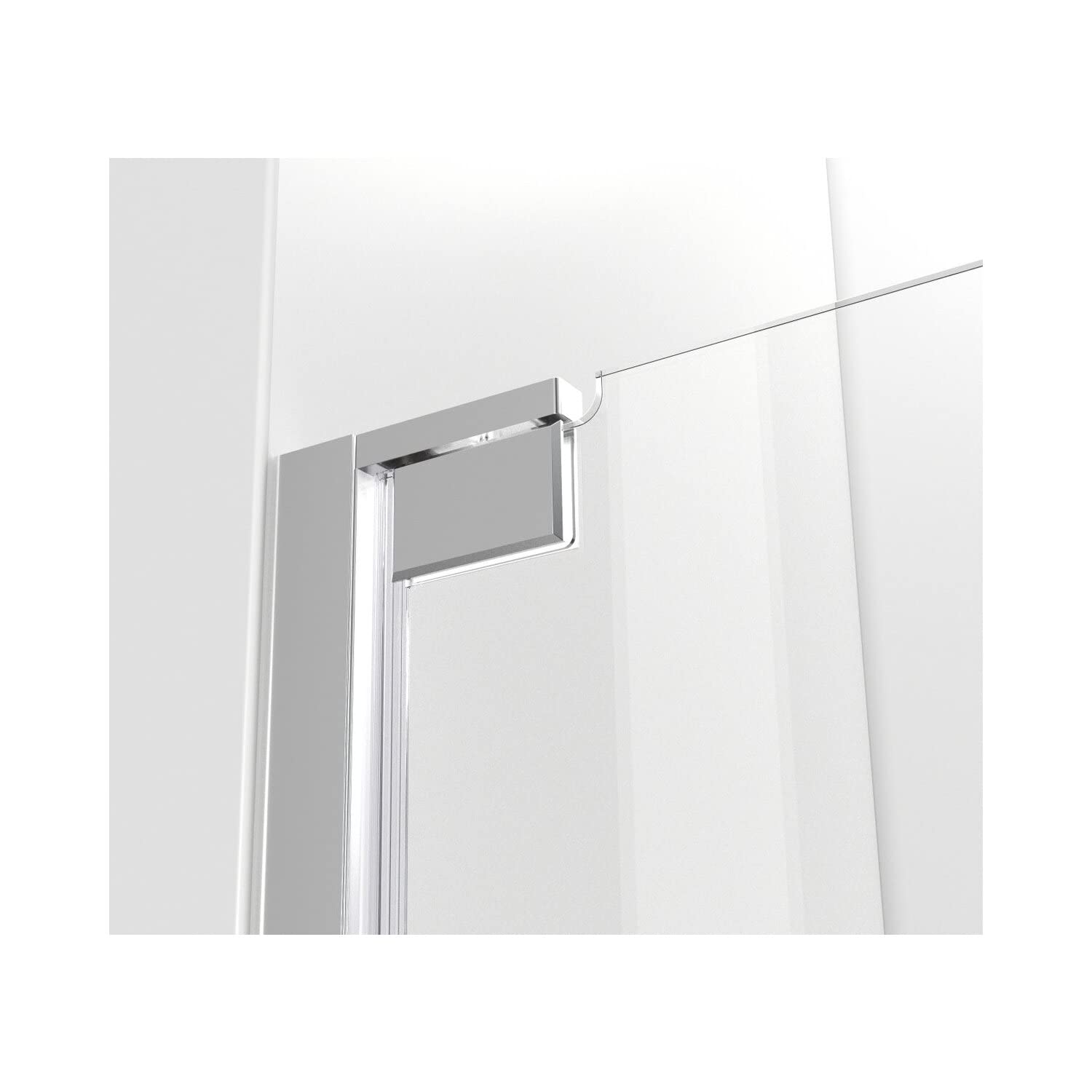 Elegant Kitchen and Bath SD404-4872PCH Semi-Frameless hinged Shower Door 48 x 72 Polished Chrome