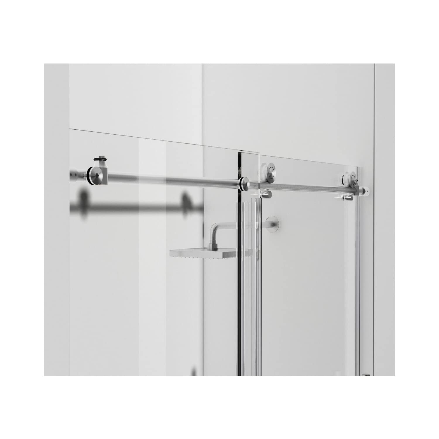 Elegant Kitchen and Bath SD101-6076BNK Frameless Shower Door 60 x 76 Brushed Nickel