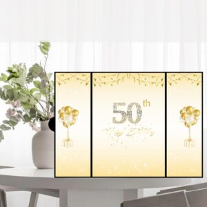 Black and Gold Birthday Party Decorations for men, Happy Birthday Guestbook 12 x 9 inch, Birthday Alternative Signature Guest Book for Men and Women (50th Birthday Signature Book Black and Gold)