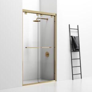 Elegant Kitchen and Bath SD303-4876BGD Semi-Frameless Shower Door 48 x 76 Brushed Gold