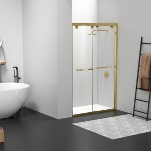 Elegant Kitchen and Bath SD303-4876BGD Semi-Frameless Shower Door 48 x 76 Brushed Gold