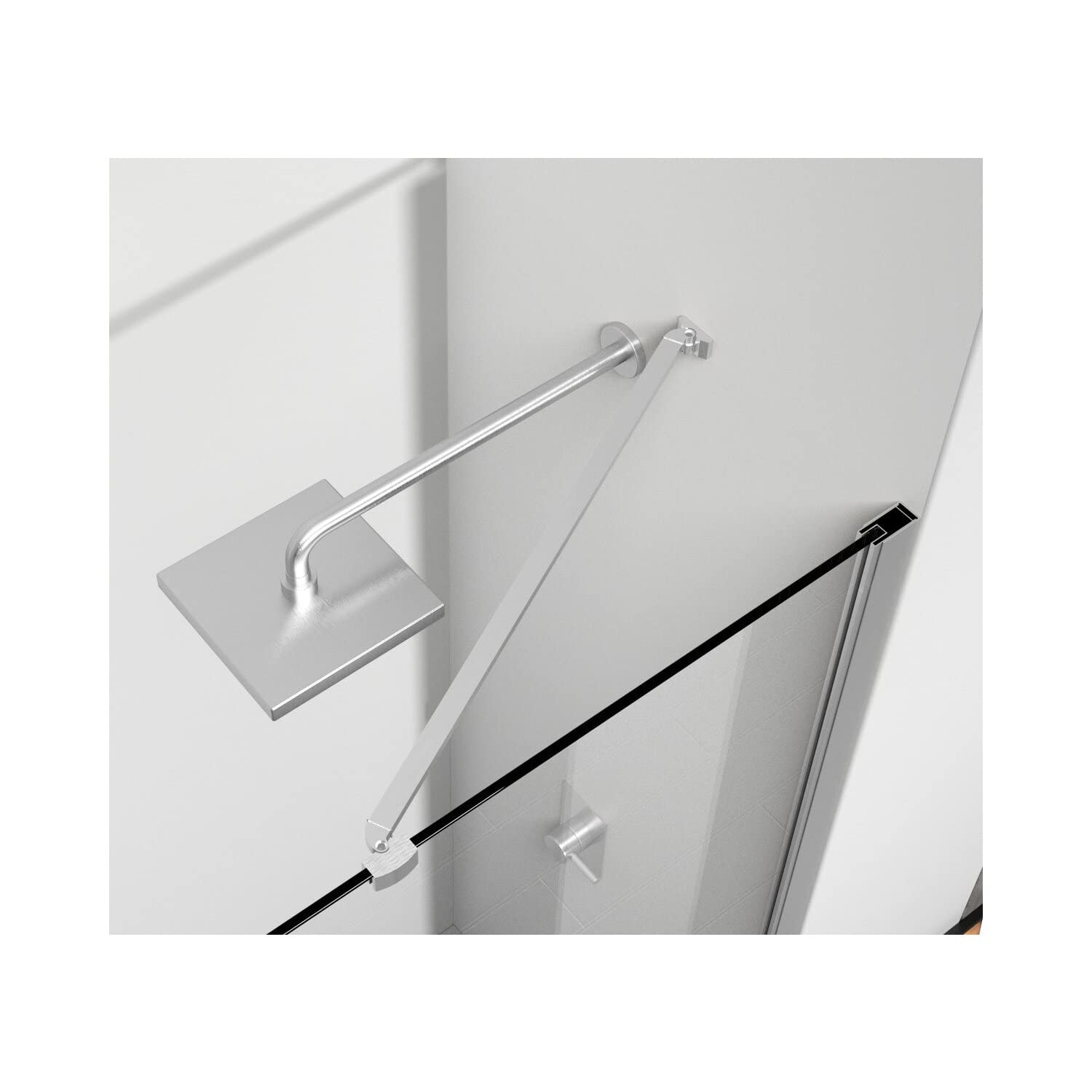 Elegant Kitchen and Bath SD404-6072BNK Semi-Frameless hinged Shower Door 60 x 72 Brushed Nickel