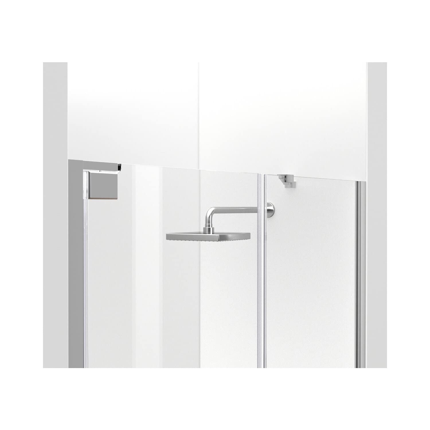 Elegant Kitchen and Bath SD404-4872PCH Semi-Frameless hinged Shower Door 48 x 72 Polished Chrome